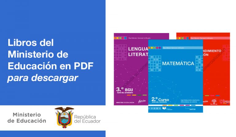 Libros O Textos Del Ministerio De Educación En PDF Año Lectivo 2023 ...